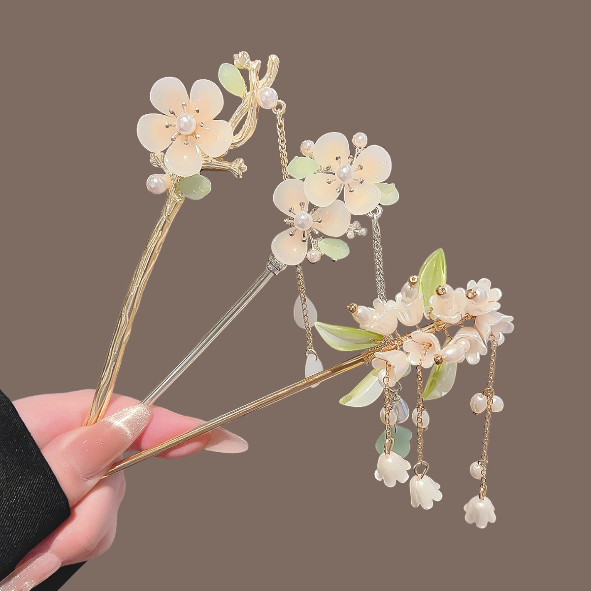 Pearl Hair Pin - 빈티지 중국 스타일 태슬 헤어핀 밸리