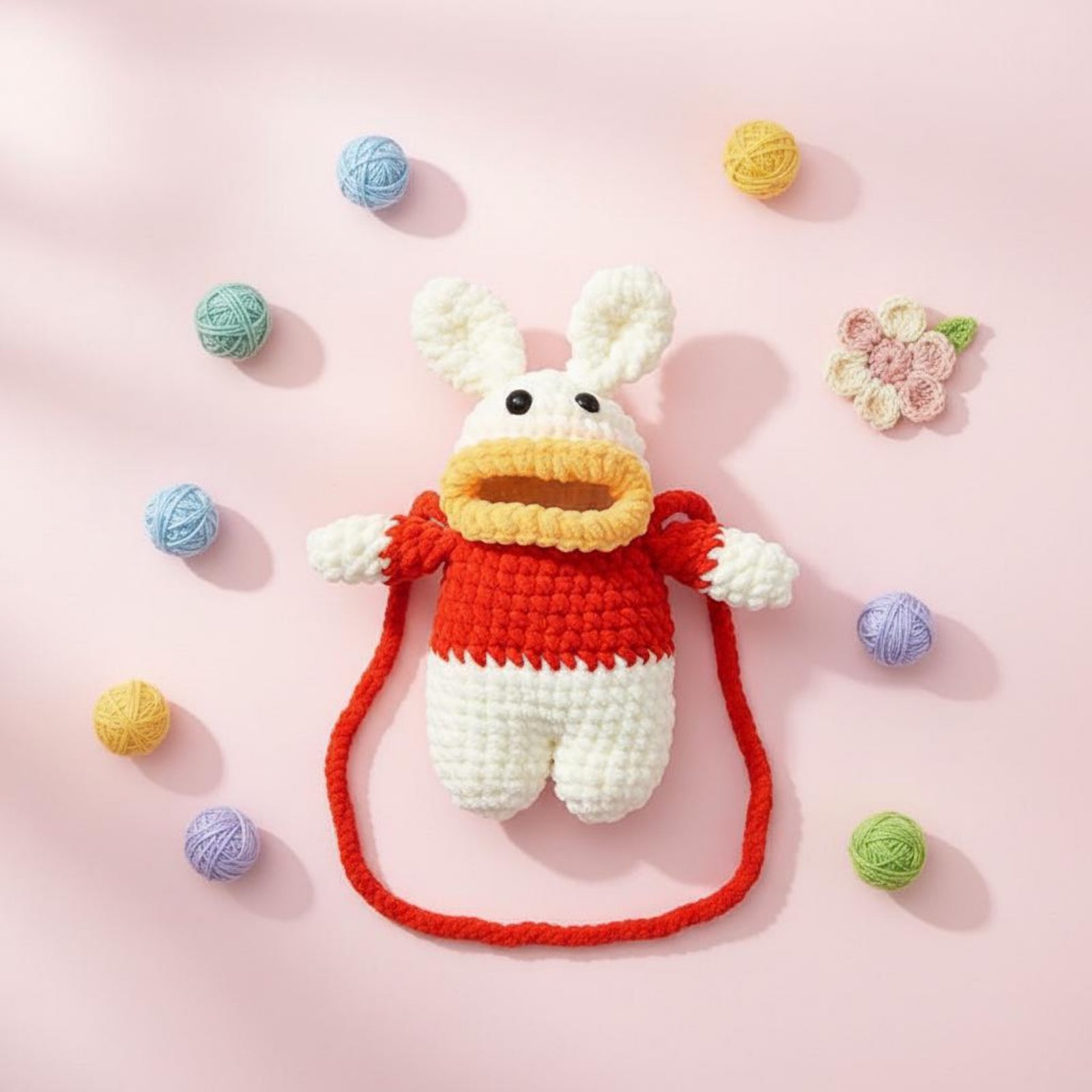 Women Accessories Bag - 코바늘 뜨개질 개구리 폰 가방, 수제