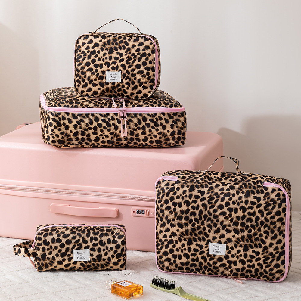 레오파드 메이크업 가방 세면도구 의류 여행용 정리함 대 - Women Accessories Business 리뷰 및 가격