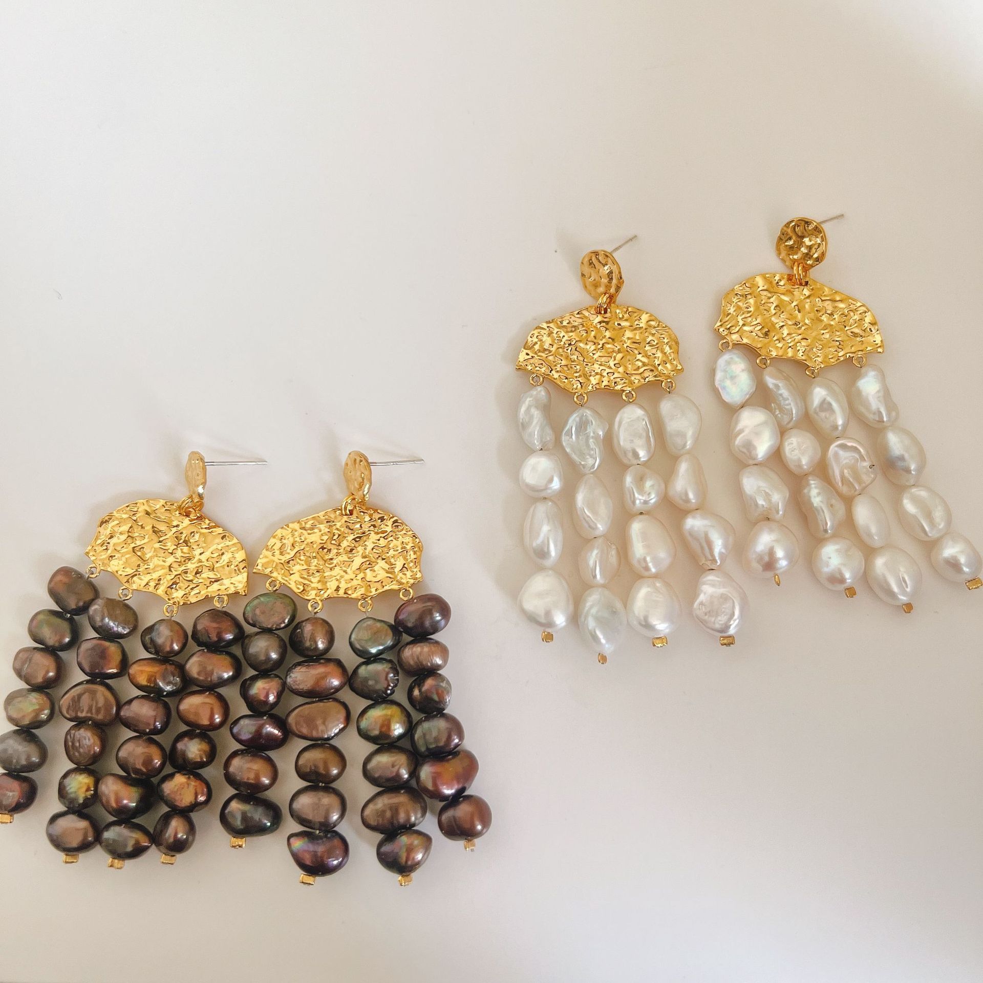 황동 진짜 진주 태슬 귀걸이, 18K 골드, 여성 쥬얼 - Tassel Earrings Boho 리뷰 및 가격