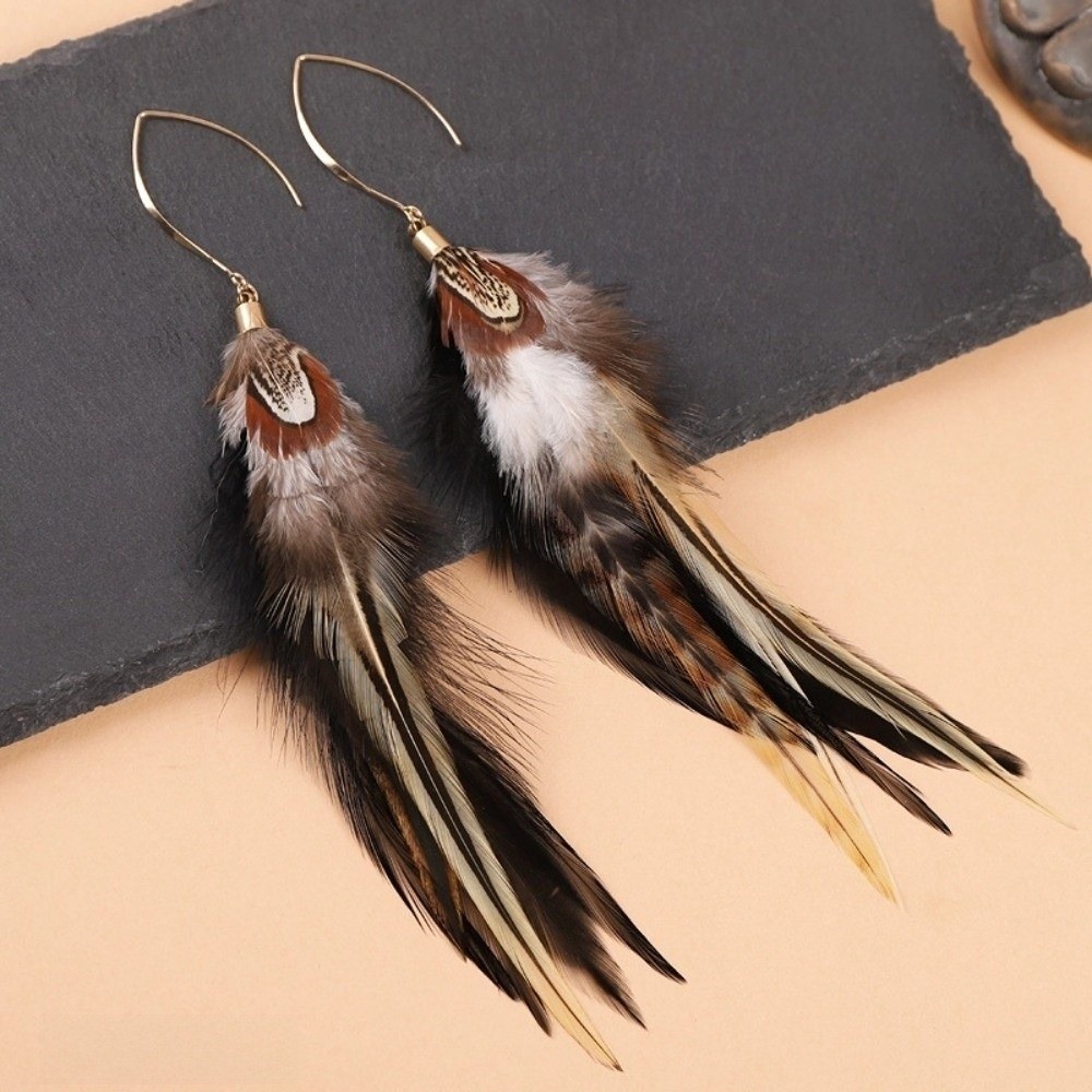 보헤미안 롱 페더 드롭 귀걸이 에스닉 쥬얼리 롱 태슬  - Tassel Earrings Boho 리뷰 및 가격