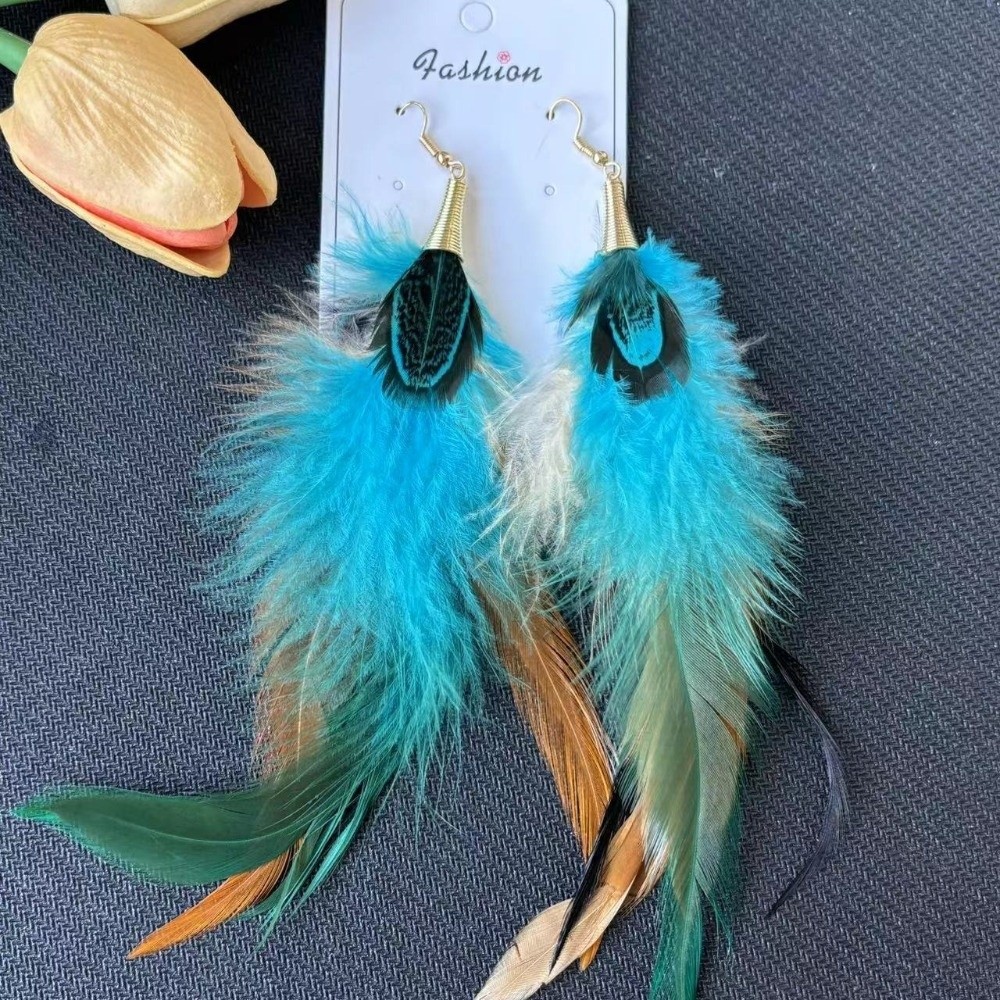 보헤미안 롱 페더 드롭 귀걸이 에스닉 쥬얼리 롱 태슬  - Tassel Earrings Boho 리뷰 및 가격