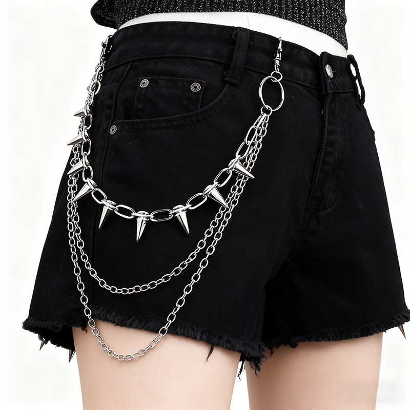 유니섹스 힙합 펑크 록 메탈 허리 체인 팬츠 키링 바지 - Women'S Jeans Accessories 리뷰 및 가격