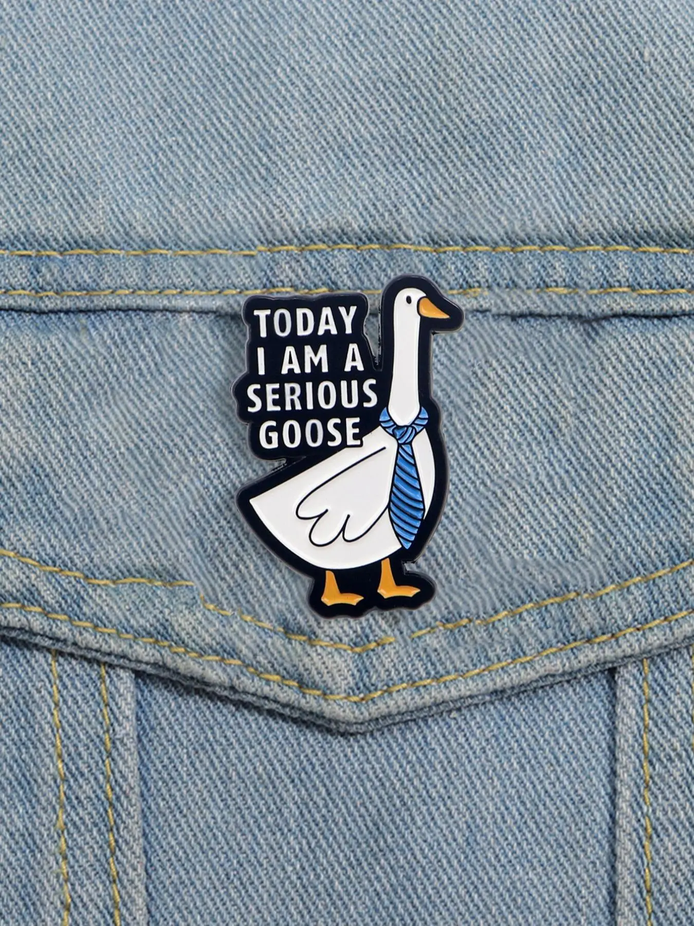 만화 거위 디자인 브로치, 귀여운 에나멜 핀, 배낭,  - Women'S Jeans Accessories 리뷰 및 가격