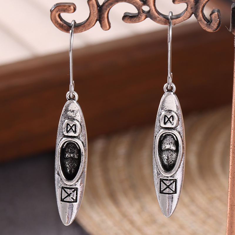 여성용 창의적인 카약 모양의 펜던트 귀걸이 빈티지 조각 - Women'S Kayak Accessories 리뷰 및 가격