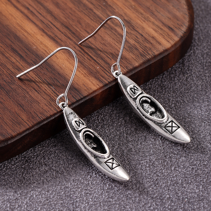 여성용 창의적인 카약 모양의 펜던트 귀걸이 빈티지 조각 - Women'S Kayak Accessories 리뷰 및 가격