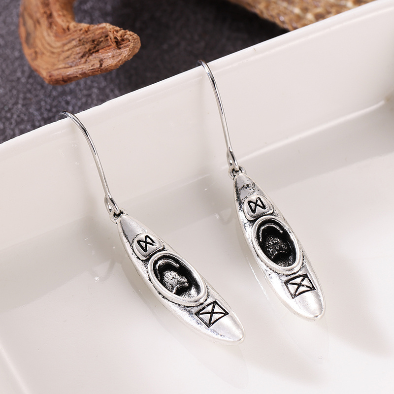 여성용 창의적인 카약 모양의 펜던트 귀걸이 빈티지 조각 - Women'S Kayak Accessories 리뷰 및 가격