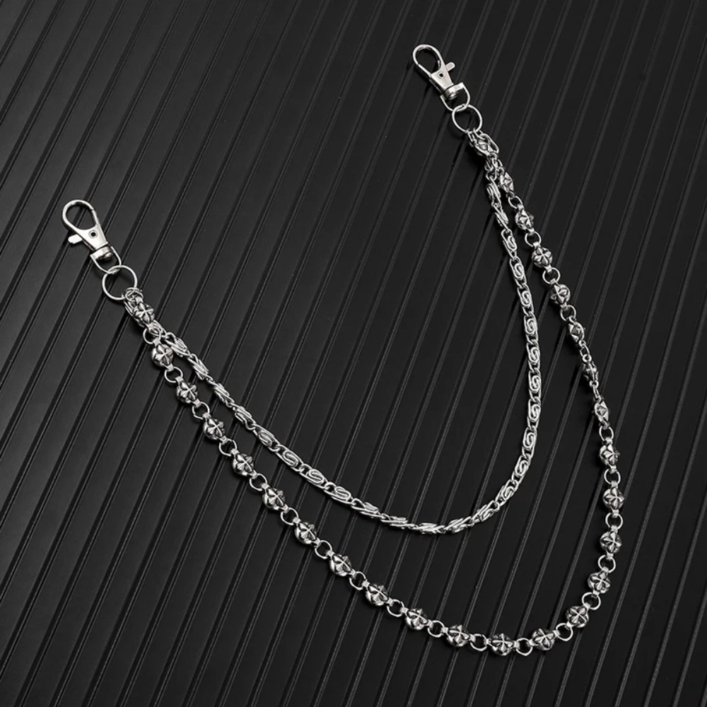 뉴트렌디 힙합 더블 레이어 청바지 체인 키체인 포함 남 - Women'S Jeans Accessories 리뷰 및 가격