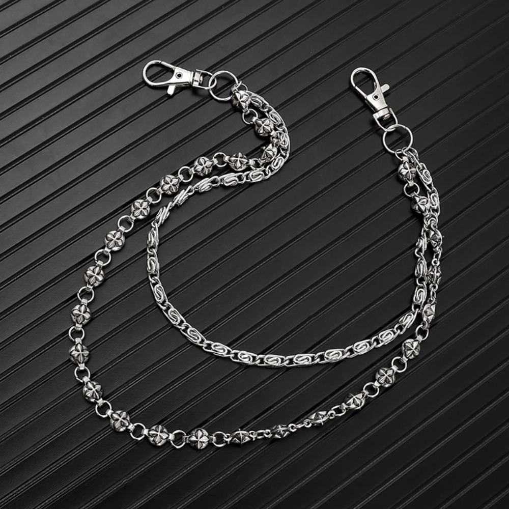 뉴트렌디 힙합 더블 레이어 청바지 체인 키체인 포함 남 - Women'S Jeans Accessories 리뷰 및 가격