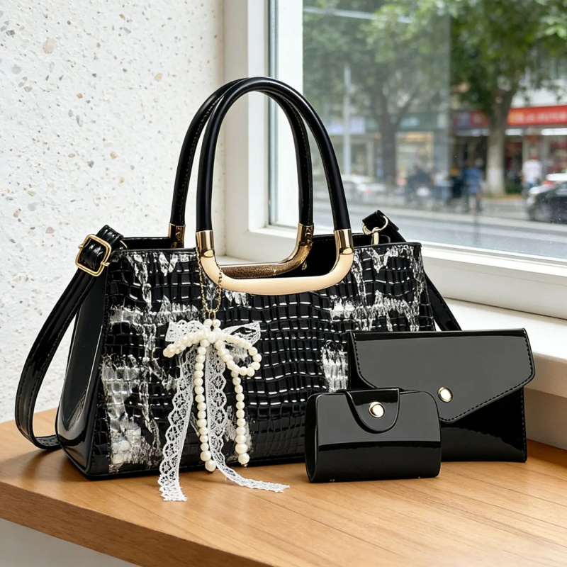 여성용 핸드백 세트, 악어 무늬 이브닝 클러치, 파티  - Women Accessories Bag 리뷰 및 가격