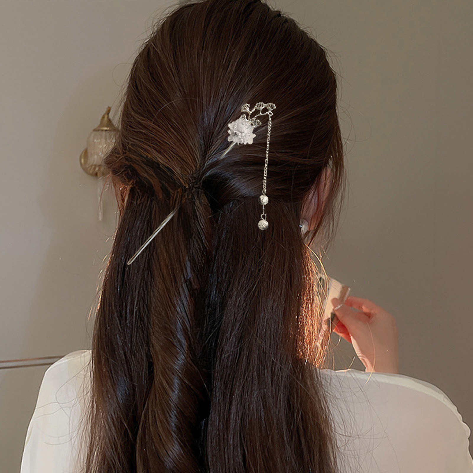 우아한 꽃 모양 헤어 스틱 포크, 합금 헤어 클립, 비 - Pearl Hair Pin 리뷰 및 가격