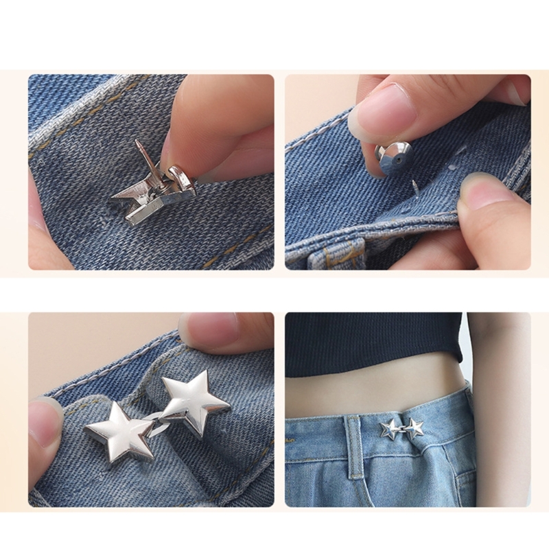 조절식 허리 버클 별 모양 진 바지 단추, 탈착식 합금 - Women'S Jeans Accessories 리뷰 및 가격