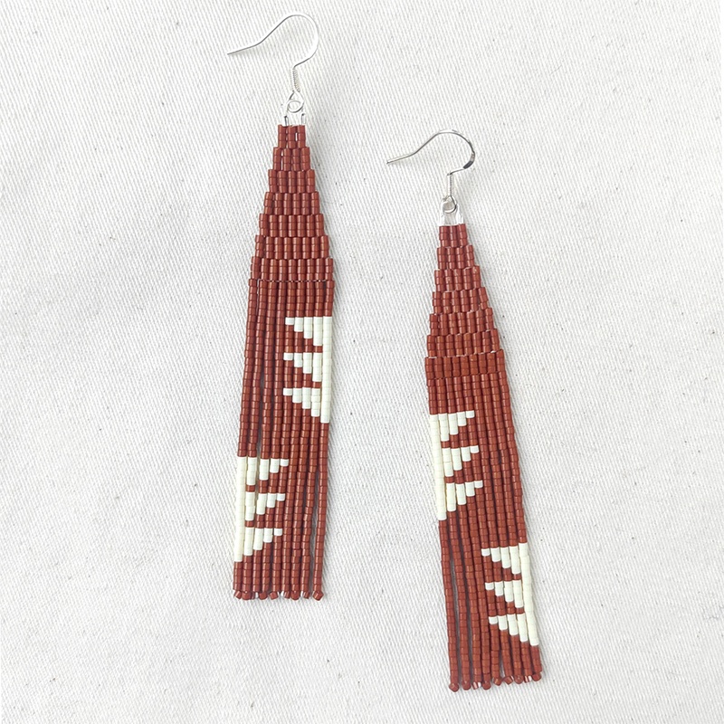 파란색 귀걸이 술 잎 대칭 독창성 손 뜨개질 디자인 조 - Tassel Earrings Boho 리뷰 및 가격