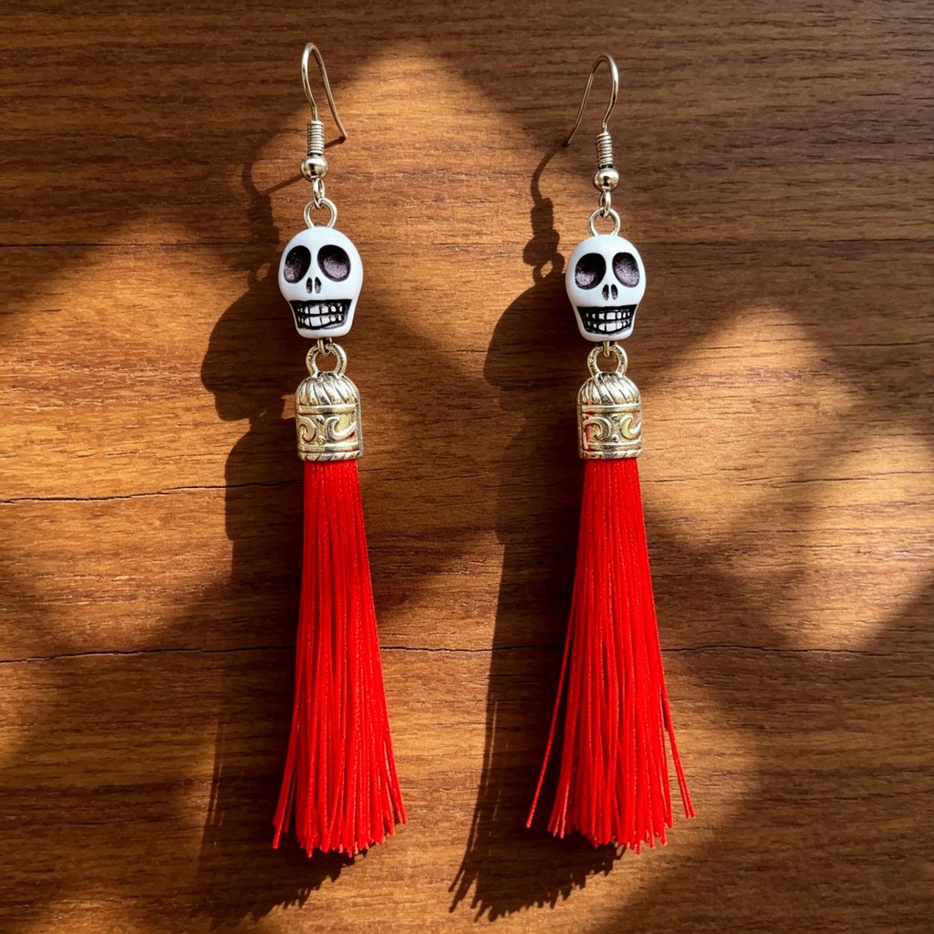 롱 태슬 귀걸이, 합금 해골 드롭 귀걸이, 할로윈 파티 - Tassel Earrings Boho 리뷰 및 가격